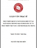 [Luận văn thạc sĩ[ Phát triển dịch vụ ngân  hàng điện tử của Ngân hàng BIDV - chi nhánh Quang Trung