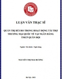 [Luận văn thạc sĩ] Quản trị rủi ro trong hoạt động tài trợ thương mại quốc tế tại Ngân hàng TMCP Quân Đội (MB)