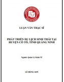[Luận văn thạc sĩ] Phát triển Du lịch sinh thái tại huyện Cô Tô, tỉnh Quảng Ninh