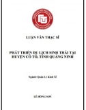 [Luận văn thạc sĩ] Phát triển Du lịch sinh thái tại huyện Cô Tô, tỉnh Quảng Ninh