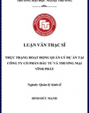 [Luận văn thạc sĩ] Thực trạng hoạt động quản lý dự án tại Công ty CP đầu tư và thương mại Vĩnh Phát