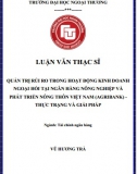 [Luận văn thạc sĩ] Quản trị rủi ro trong hoạt động kinh doanh ngoại hối tại Ngân hàng Agribank - Thực trạng và giải pháp