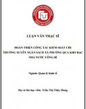 [Luận văn thạc sĩ] Hoàn thiện công tác kiểm soát chi thƣờng xuyên ngân sách xã phường qua Kho bạc Nhà nước Uông Bí, Quảng Ninh