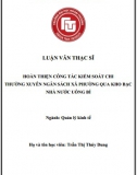 [Luận văn thạc sĩ] Hoàn thiện công tác kiểm soát chi thƣờng xuyên ngân sách xã phường qua Kho bạc Nhà nước Uông Bí, Quảng Ninh