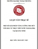 [Luận văn thạc sĩ] Một số giải pháp tăng cường thu hút vốn đầu tư trực tiếp nước ngoài (FDI) tại tỉnh Quảng Ninh