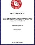 [Luận văn thạc sĩ] Quản lý  kinh tế trong chương trình xây dựng nông thôn mới của thành phố Uông Bí