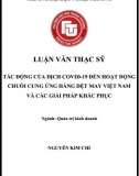 [Luận văn thạc sĩ] Tác động của dịch Covid-19 đến hoạt động chuỗi cung ứng hàng Dệt may Việt Nam và các giải pháp khắc phục