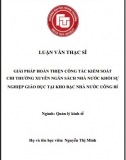 [Luận văn thạc sĩ] Giải pháp hoàn thiện công tác kiểm soát chi thường xuyên NSNN khối sự nghiệp giáo dục tại Kho bạc Nhà nước Uông Bí