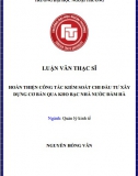 [Luận văn thạc sĩ] Hoàn thiện công tác kiểm soát chi đầu tư xây dựng cơ bản tại Kho bạc nhà nước Đầm Hà