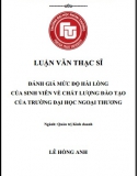 [Luận văn thạc sĩ] Đánh giá mức độ hài lòng của sinh viên về chất lượng đào tạo của Trường Đại học Ngoại thương