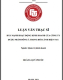 [Luận văn thạc sĩ] Đẩy mạnh hoạt động kinh doanh của Công ty Dược phẩm Đông Á trong bối cảnh hiện nay