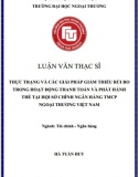 [Luận văn thạc sĩ] Thực trạng và các giải  pháp giảm thiểu rủi ro trong hoạt  động thanh toán và phát hành thẻ tại hội sở chính Ngân hàng Vietcombank