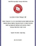 [Luận văn thạc sĩ] Thực trạng và các giải  pháp giảm thiểu rủi ro trong hoạt  động thanh toán và phát hành thẻ tại hội sở chính Ngân hàng Vietcombank