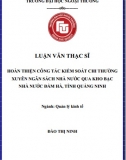 [Luận văn thạc sĩ] Hoàn thiện công tác kiếm soát chi thường xuyên NSNN qua Kho bạc nhà nước Đầm Hà, tỉnh Quảng Ninh