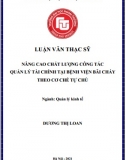 [Luận văn thạc sĩ] Nâng cao chất lượng công tác quản lý tài chính tại Bệnh Viện Bãi Cháy theo cơ chế tự chủ