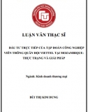 Luận văn thạc sĩ Đầu tư trực tiếp của Tập đoàn Viettel tại Mozambique: Thực trạng và giải pháp