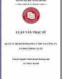 [Luận văn thạc sĩ] Quản lý hộ kinh doanh cá thể tại Công ty Cổ phần Đồng Xuân