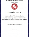 [Luận văn thạc sĩ] Sự sẵn sàng của các doanh nghiệp tại Việt Nam trong việc thành lập hệ thống giao dịch phát thải