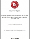 [Luận văn thạc sĩ] Các yếu tố ảnh hưởng đến hoạt động mua lại cổ phiếu của các công ty niêm yết trên thị trường chứng khoán Việt Nam