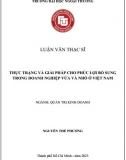 [Luận văn thạc sĩ] Thực trạng và giải pháp cho phúc lợi bổ sung trong DN vừa và nhỏ ở Việt Nam