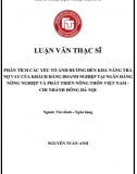 [Luận văn thạc sĩ] Phân tích các yếu tố  ảnh hưởng đến khả năng trả nợ vay của KHDN tại Ngân hàng Agribank