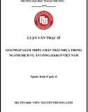 [Luận văn thạc sĩ] Giải pháp giảm thiểu chất thải nhựa trong ngành dịch vụ ăn uống (F&B) ở Việt Nam