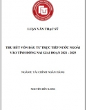 [Luận văn thạc sĩ] Thu hút vốn đầu tư trực tiếp nước ngoài vào tỉnh Đồng Nai Giai đoạn 2021 – 2025