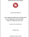 [Luận văn thạc sĩ] Hoàn thiện hoạt động quản trị kho hàng tại Xí Nghiệp Kho Vận Hồ Chí Minh - Công ty Cổ phần Sữa Việt Nam