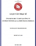 [Luận văn thạc sĩ] Ứng dụng BSC và KPI tại công ty CP Winning & Co (Thời trang Format)