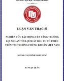 [Luận văn thạc sĩ] Nghiên cứu tác động của tăng trưởng lợi nhuận tới lợi suất đầu tư cổ phiếu trên thị trường chứng khoán Việt Nam