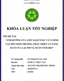 [Khóa luận tốt nghiệp] Ảnh hưởng của axit Salicylic và vi sinh vật đến sinh trưởng, phát triển và năng suất của lạc đỏ vụ xuân