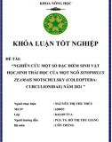 [Khóa luận tốt nghiệp] Nghiên cứu một số đặc điểm sinh vật học, sinh thái học của mọt ngô Sitophilus zeamais motschulsky (Coleoptera Curculionidae)