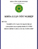 [Khóa luận tốt nghiệp] Nghiên cứu tạo cây bạch truật in vitro hoàn chỉnh và đưa cây ra vườn ươm