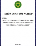 [Khóa luận tốt nghiệp] Phân lập và nghiên cứu một số đặc điểm chủng vi khuẩn bacillus coagulans từ men tiêu hóa yobitic sachet