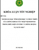 [Khóa luận tốt nghiệp] Đánh giá đặc tính sinh học và phát triển của giống khoai tây nhập nội BU09-524 trong điều kiện invitro và đồng ruộng vụ xuân