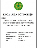 [Khóa luận tốt nghiệp] Đánh giá sinh trưởng, phát triển của một số giống huệ mưa thương mại