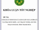 [Khóa luận tốt nghiệp] Năng suất sinh sản của đàn lợn nái Landrace tại trại New Hope