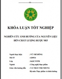 [Khóa luận tốt nghiệp] Nghiên cứu ảnh hưởng của nguyên liệu đến chất lượng rượu mơ