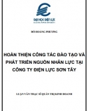 [Luận văn thạc sĩ] Đào tạo và Phát triển nguồn nhân lực tại Công ty Điện lực Sơn Tây