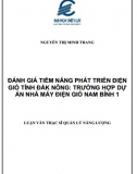 [Luận văn thạc sĩ] Đánh giá tiềm năng phát triển điện gió tại tỉnh Đắk Nông tại nhà máy điện gio Nam Bình 1