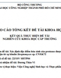 [Báo cáo khoa học] Xác định đặc điểm hóa sinh của protease được thu nhận từ xạ khuẩn Streptomyces sp. CNXK72