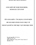 [Sáng kiến] Ứng dụng cấp số nhân giải một số bài toán thực tế nhằm tạo hứng thú học tập cho học sinh