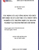 [Khóa luận tốt nghiệp] Tác động của sự công bằng tổ chức đến hiệu suất làm việc của nhân viên nghiên cứu trường hợp các doanh nghiệp tại TP HCM