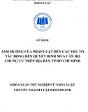 [Khoá luận tốt nghiệp] Ảnh hưởng của pháp luật đến các yếu tố tác động đến quyết định mua căn hộ chung cư ở TP HCM