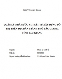 [Luận văn tốt nghiệp] Quản lý Nhà nước về trật tự xây dựng đô thị trên địa bàn thành phố Bắc Giang