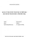 [Luận văn thạc sĩ] Quản lý nhà nước về đất dự án trên địa bàn huyện Thanh Thủy, tỉnh Phú Thọ