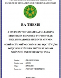 [Khoá luận tốt nghiệp] Nghiên cứu những chiến lược học từ vựng được sinh viên năm nhất sử dụng tại VNUA