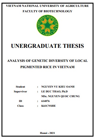 [Khóa luận tốt nghiệp] Analysis of genetic diversity of local pigmented ...