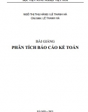 Bài giảng phân tích báo cáo kế toán