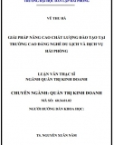 [Luận văn thạc sĩ] Giải pháp nâng cao chất lượng đào tạo tại trường Cao đẳng nghề Du lịch và Dịch vụ Hải Phòng
